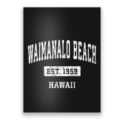 Waimanalo Beach Hawaii Hi Vintage Sports Established Poster