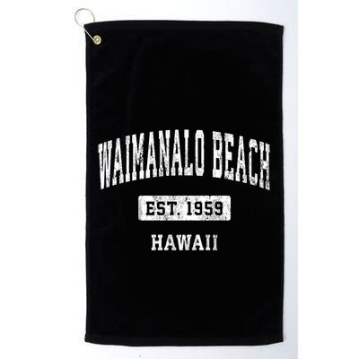 Waimanalo Beach Hawaii Hi Vintage Sports Established Golf Towel