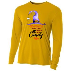 Witch Better Have My Candy Purple Hat With Spider Halloween Gift Cooling Performance Long Sleeve Crew