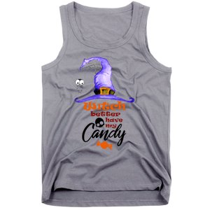 Witch Better Have My Candy Purple Hat With Spider Halloween Gift Tank Top