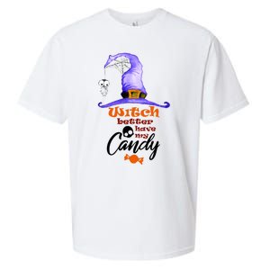 Witch Better Have My Candy Purple Hat With Spider Halloween Gift Sueded Cloud Jersey T-Shirt