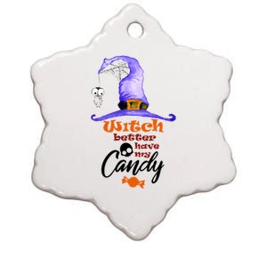 Witch Better Have My Candy Purple Hat With Spider Halloween Gift Ceramic Star Ornament