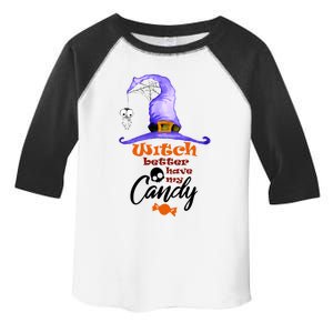 Witch Better Have My Candy Purple Hat With Spider Halloween Gift Toddler Fine Jersey T-Shirt