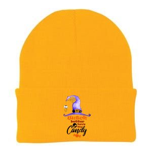 Witch Better Have My Candy Purple Hat With Spider Halloween Gift Knit Cap Winter Beanie