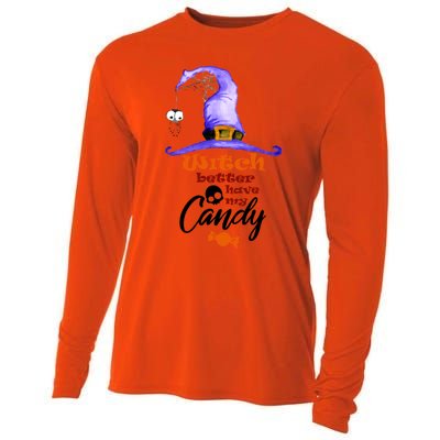 Witch Better Have My Candy Purple Hat With Spider Halloween Gift Cooling Performance Long Sleeve Crew