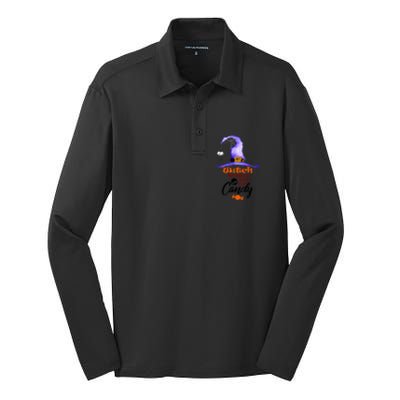 Witch Better Have My Candy Purple Hat With Spider Halloween Gift Silk Touch Performance Long Sleeve Polo