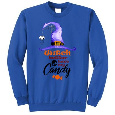 Witch Better Have My Candy Purple Hat With Spider Halloween Gift Sweatshirt