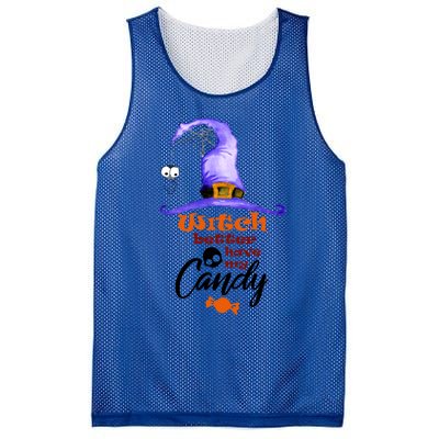 Witch Better Have My Candy Purple Hat With Spider Halloween Gift Mesh Reversible Basketball Jersey Tank