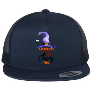 Witch Better Have My Candy Purple Hat With Spider Halloween Gift Flat Bill Trucker Hat