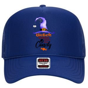 Witch Better Have My Candy Purple Hat With Spider Halloween Gift High Crown Mesh Back Trucker Hat