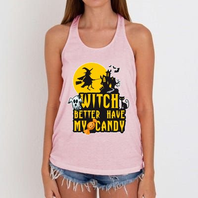 Witch Better Have My Candy Halloween Meaningful Gift Women's Knotted Racerback Tank