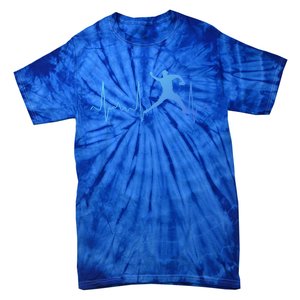 White Baseball Heartbeat Pitcher Gift Baseball Pulse Tie-Dye T-Shirt