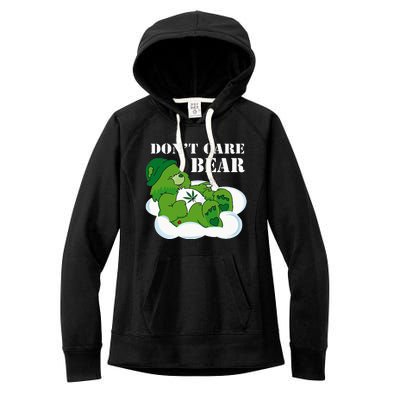 Weed bear herb bear don't care cute bear gift Women's Fleece Hoodie