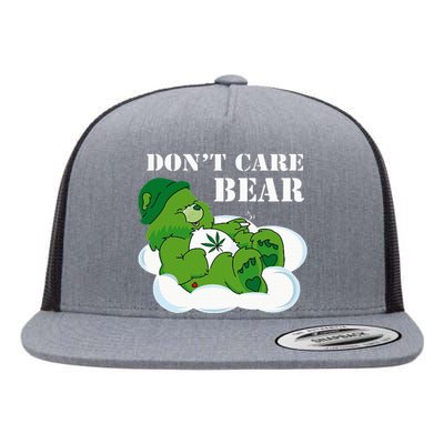 Weed bear herb bear don't care cute bear gift Flat Bill Trucker Hat