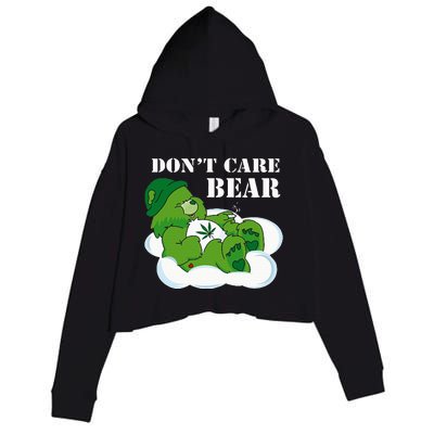 Weed bear herb bear don't care cute bear gift Crop Fleece Hoodie