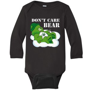 Weed bear herb bear don't care cute bear gift Baby Long Sleeve Bodysuit