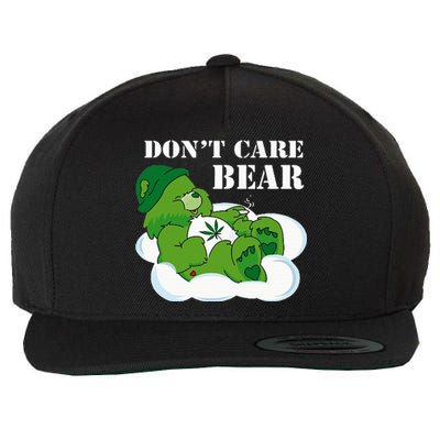 Weed bear herb bear don't care cute bear gift Wool Snapback Cap