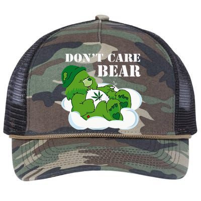 Weed bear herb bear don't care cute bear gift Retro Rope Trucker Hat Cap