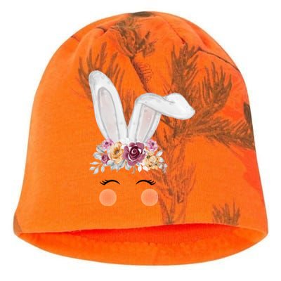 Watercolor Bunny Head With Flowers Cute Rabbit Easter Mom Gift Kati - Camo Knit Beanie