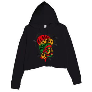 Women's Black History Month Proud African Pride Black Queen. Crop Fleece Hoodie