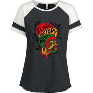 Women's Black History Month Proud African Pride Black Queen. Enza Ladies Jersey Colorblock Tee