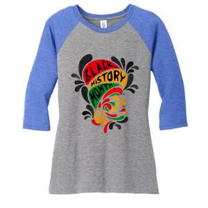 Women's Black History Month Proud African Pride Black Queen. Women's Tri-Blend 3/4-Sleeve Raglan Shirt