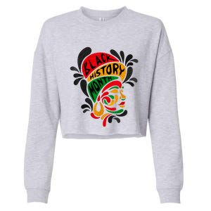 Women's Black History Month Proud African Pride Black Queen. Cropped Pullover Crew