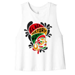 Women's Black History Month Proud African Pride Black Queen. Women's Racerback Cropped Tank