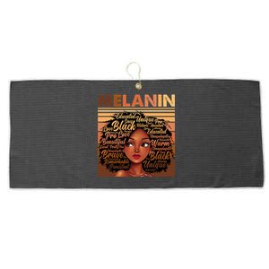 Wo Black History Juneteenth Melanin Birthday Gift Large Microfiber Waffle Golf Towel