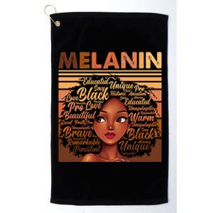 Wo Black History Juneteenth Melanin Birthday Gift Platinum Collection Golf Towel