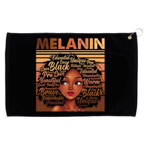 Wo Black History Juneteenth Melanin Birthday Gift Grommeted Golf Towel