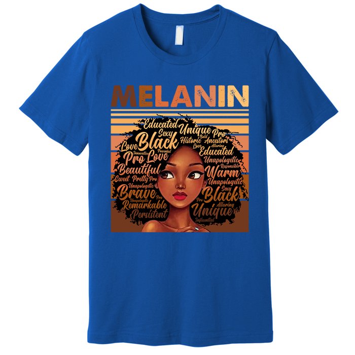 Wo Black History Juneteenth Melanin Birthday Gift Premium T-Shirt