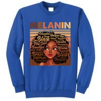 Wo Black History Juneteenth Melanin Birthday Gift Tall Sweatshirt