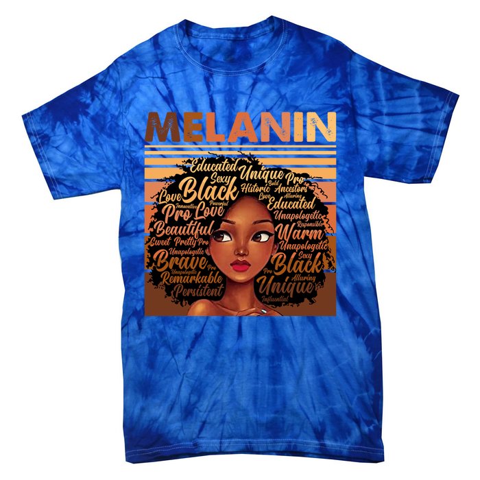 Wo Black History Juneteenth Melanin Birthday Gift Tie-Dye T-Shirt