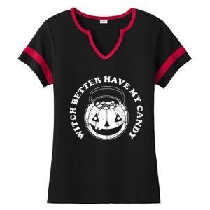 Witch Better Have My Candy Funny Halloween Pumpkin Gift Ladies Halftime Notch Neck Tee