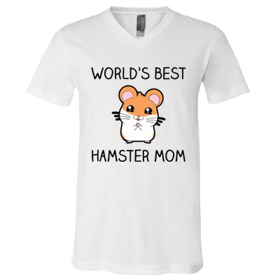 Worlds Best Hamster Mom V-Neck T-Shirt