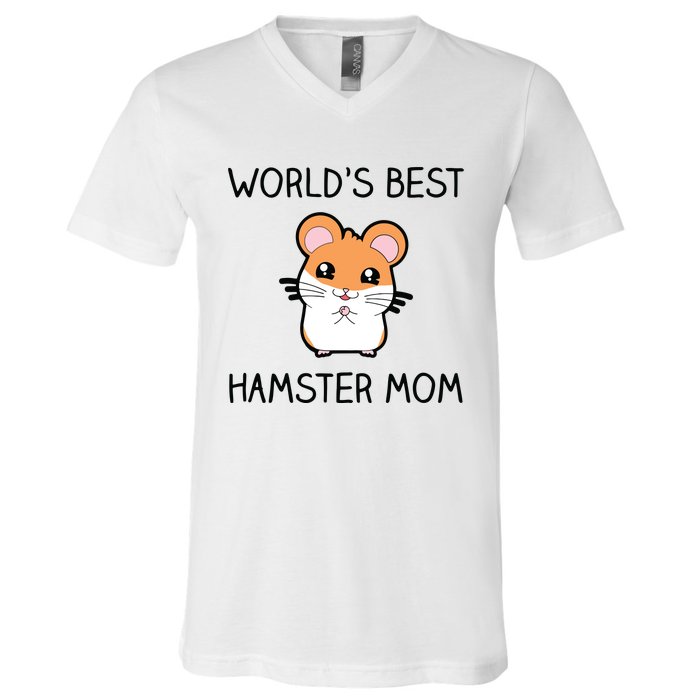 Worlds Best Hamster Mom V-Neck T-Shirt