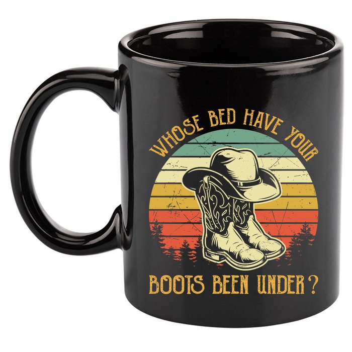 Whose Bed Have Your Boots Been Under Country Music Premium 11oz C Handle Ceramic Mug