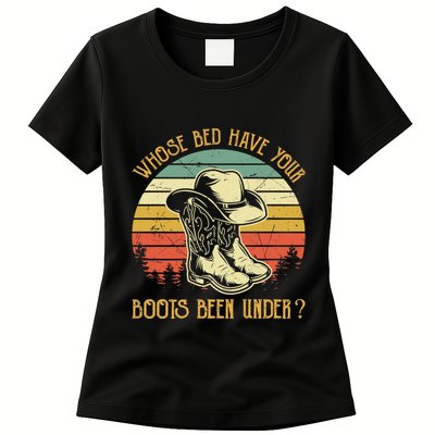 Whose Bed Have Your Boots Been Under Country Music Premium Womens T-Shirt