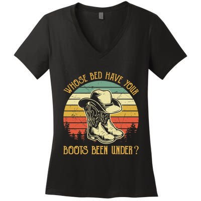 Whose Bed Have Your Boots Been Under Country Music Premium Women's V-Neck T-Shirt