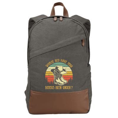 Whose Bed Have Your Boots Been Under Country Music Premium Cotton Canvas Backpack