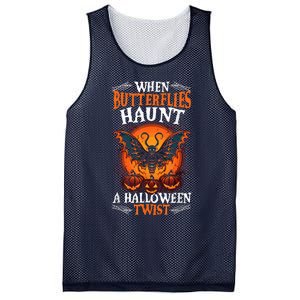 When Butterflies Haunt A Halloween Twist, Scary Pumpkin Tee Mesh Reversible Basketball Jersey Tank