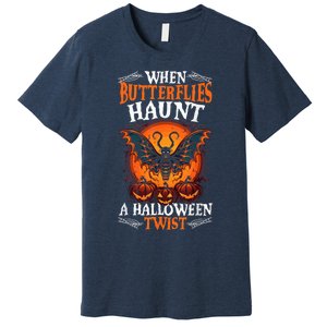 When Butterflies Haunt A Halloween Twist, Scary Pumpkin Tee Premium T-Shirt