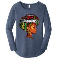 Womens Black History Afro Queen Melanin Word Art Womens Juneteenth Women's Perfect Tri Tunic Long Sleeve Shirt