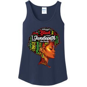 Womens Black History Afro Queen Melanin Word Art Womens Juneteenth Ladies Essential Tank