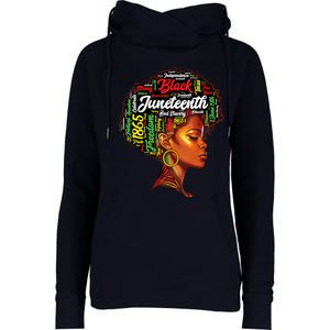 Womens Black History Afro Queen Melanin Word Art Womens Juneteenth Womens Funnel Neck Pullover Hood