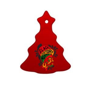 Wo's Black History Month Proud African Pride Ceramic Tree Ornament