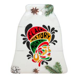 Wo's Black History Month Proud African Pride Ceramic Bell Ornament