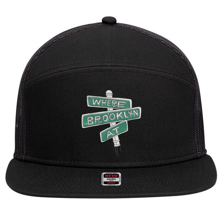 Where Brooklyn Is 7 Panel Mesh Trucker Snapback Hat