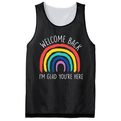 Welcome Back I'm Glad You're Here First Day Of School Mesh Reversible Basketball Jersey Tank